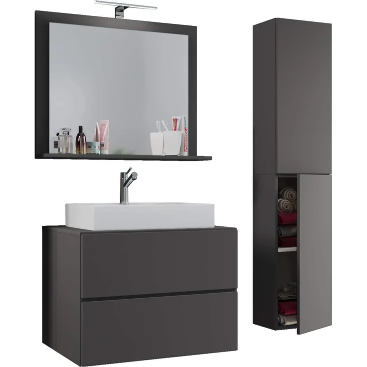 VCM Badmöbel Waschtisch Lendas 915208 Anthrazit H. 150 x B. 93 x T. 51 cm