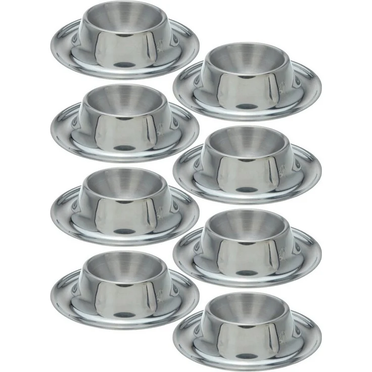 Koopman Eierbecher Edelstahl Rund 8er Set, (Set, 8-tlg, 8 Eierbecher), Set, Flach, Ø8cm, Lebensmittelecht, Spülmaschinengeeignet – Bild 2