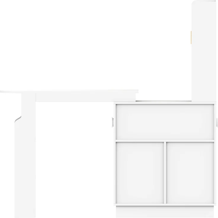 ZUBALIYA Küchenschrank mit Glastüren / Barschrank & Sideboard, mit ausziehbarer Bartisch & Stehtisch mit Stauraum und steckdose, Weiß, 131–170 x 40 x 170 cm, fürs Büro, mit LED, Samt – Bild 19