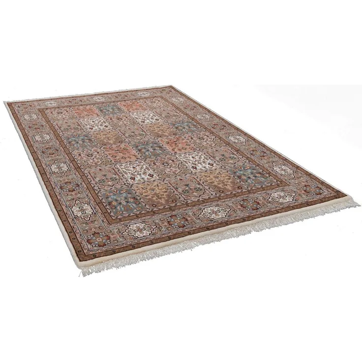 THEKO Orientteppich Benares Bachtiari, handgeknüpft, rechteckig, Höhe: 12 mm, reine Wolle, mit Fransen, Wohnzimmer