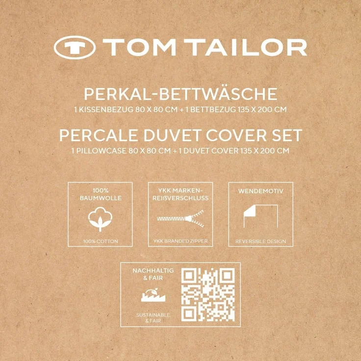 TOM TAILOR HOME Bettwäsche STRIPES WITH A KICK in Gr. 135x200cm oder 155x220cm, Perkal, 2 teilig, new bedroom, farbige Paspel am Kissen – Bild 8