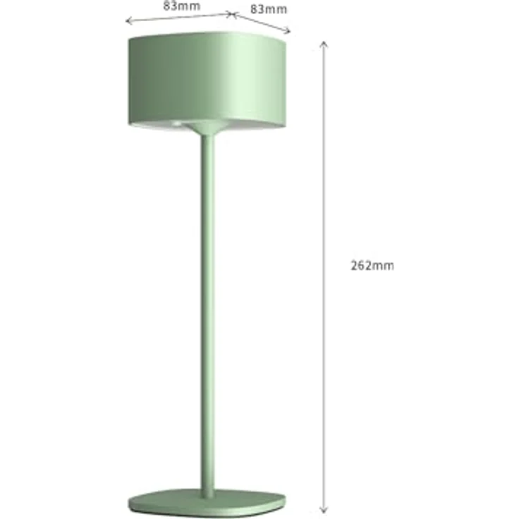 Calex Serino Wiederaufladbare Tischlampe, Kabellose LED-Leuchte, Dimmbar, Innen- & Außenbeleuchtung, Grün, USB-C Aufladung, 1800mAh Akku – Bild 6