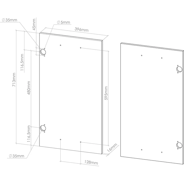 Küchenfront R-Line Weiß Landhaus 79.2 x 71.3 cm Möbelfront für den Spülenunterschrank Vicco – Bild 2