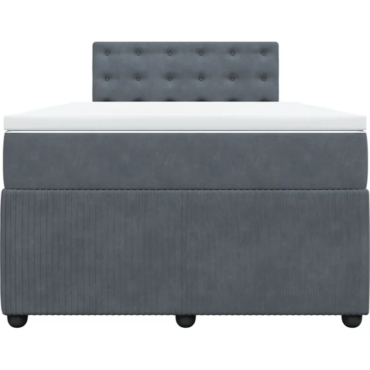 vidaXL Boxspringbett mit Matratze Dunkelgrau 120x190 cm Samt 3287699 – Bild 4