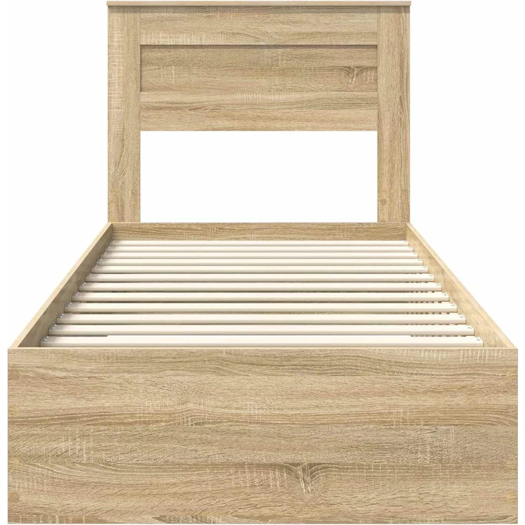 vidaXL Bettrahmen mit Kopfteil Sonoma-Eiche 90 x 200 cm Holzwerkstoff 3410037 – Bild 6