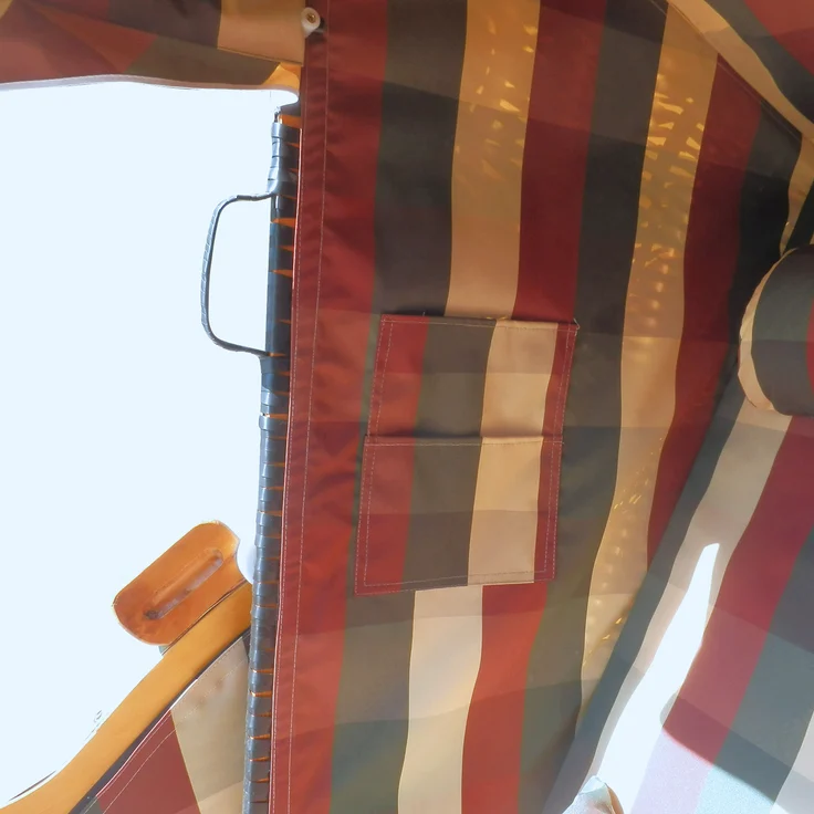 BRAST Strandkorb Deluxe 2-Sitzer XXL für 2 Personen 120cm breit mehrere Designs incl. Abdeckhaube Farbe Karo Rot/Grün/Beige – Bild 7