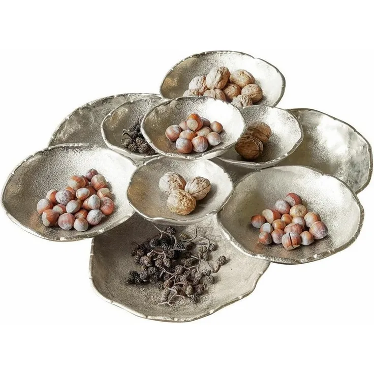 Mirabeau Geschirr-Set Schale Gibril antiksilber, Aluminiumguss