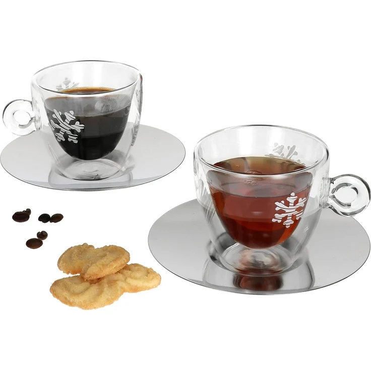 Weihnachtstasse Kaffee Tee Cappuccino Tasse Thermo Glastasse Luigi Bormioli Klein _165ml – Bild 1