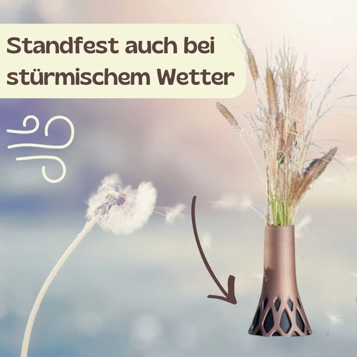 GarPet Bodenvase Grabvase mit Sockel Friedhofvase Grab Vase Friedhof Wetterfeste Vase – Bild 7