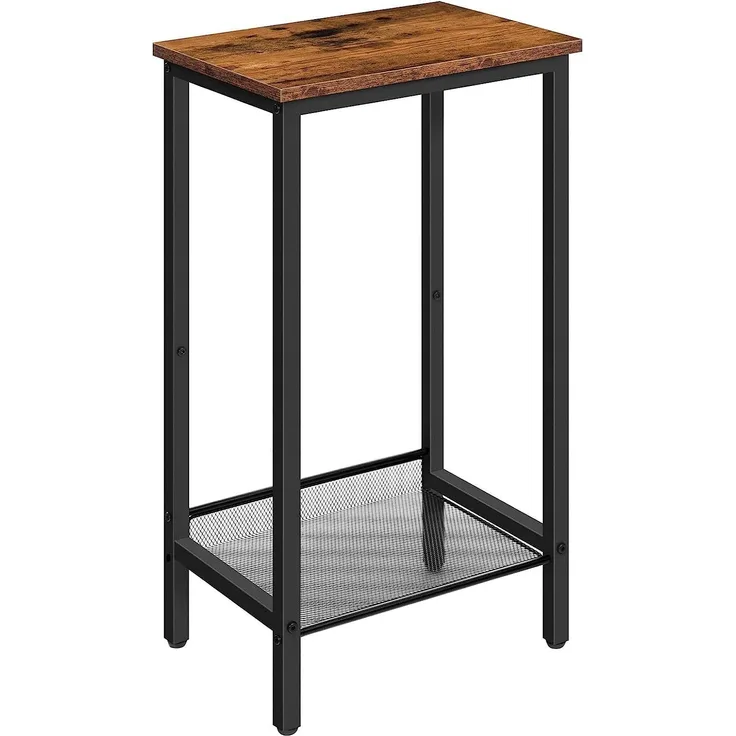 Hoobro BEISTELLTISCH Braun Hoch mit Verstellbarer Netzablage (H 73.5 x T 38 x B 28 cm)