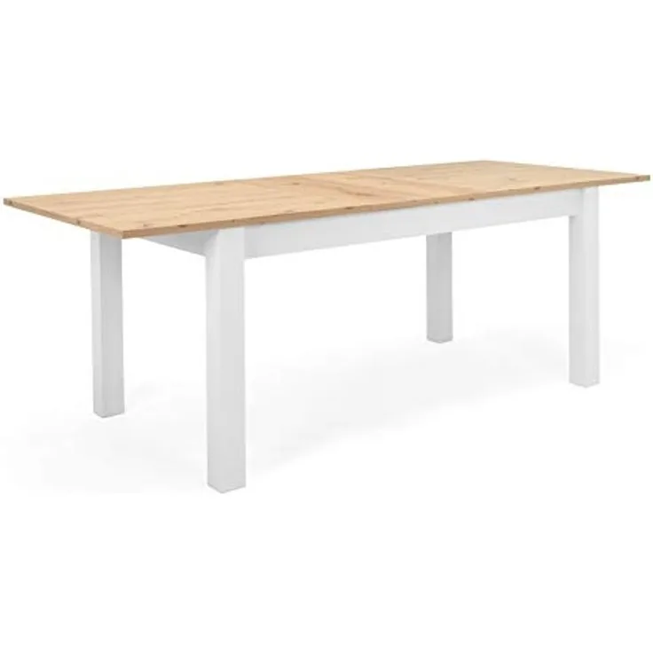 Esstisch Vestland weiß und Eiche ausziehbar 160 - 215 cm