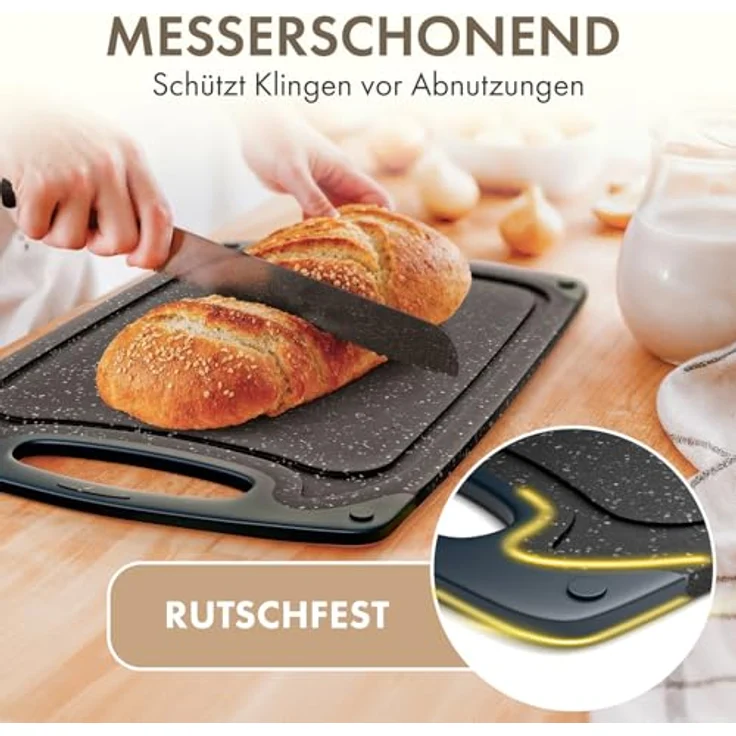 Blumtal Schneidebrett Frühstücksbrettchen Kunststoff, 2er-/3er-Set, verschiedene Größen, (3-St), Brettchen spülmaschinenfest Kunststoff BPA-frei – Bild 4