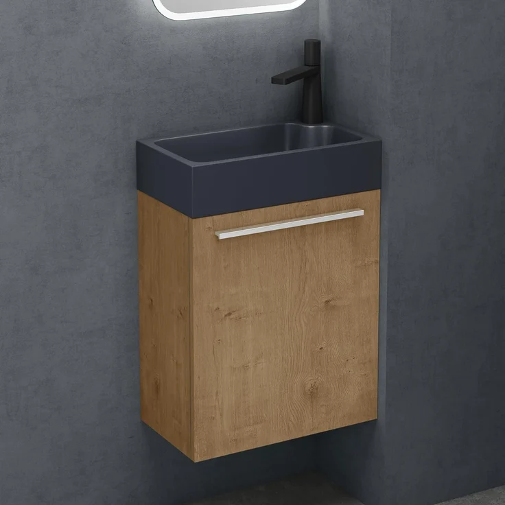 doporro Badmöbel-Set Badezimmerschrank Badmöbel-Set Waschbeckenunterschrank Pisa