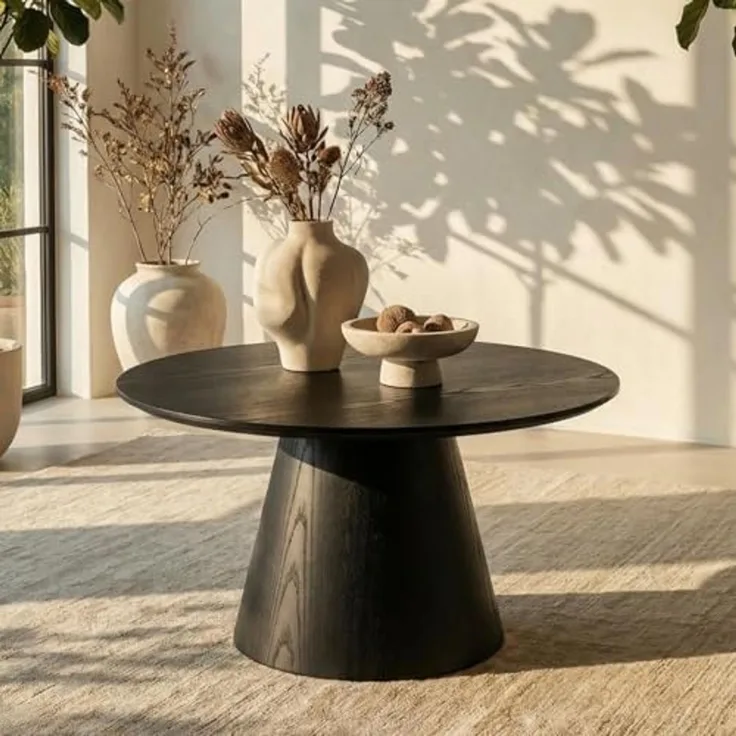Tango Couchtisch Rund ø80 cm - Eiche Schwarz
