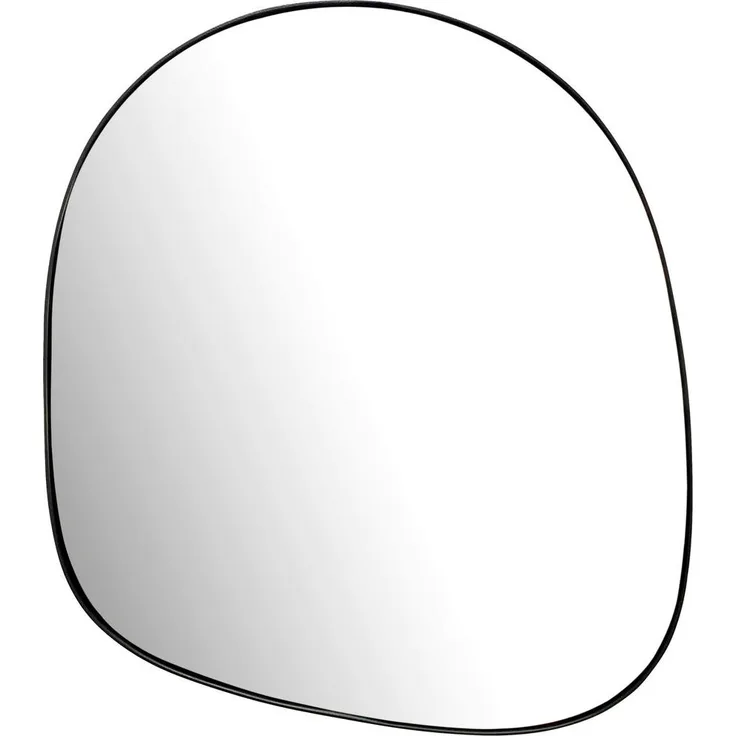 MID.YOU Wandspiegel, Freiform, Schwarz, 53x60x2.5 cm, senkrecht montierbar