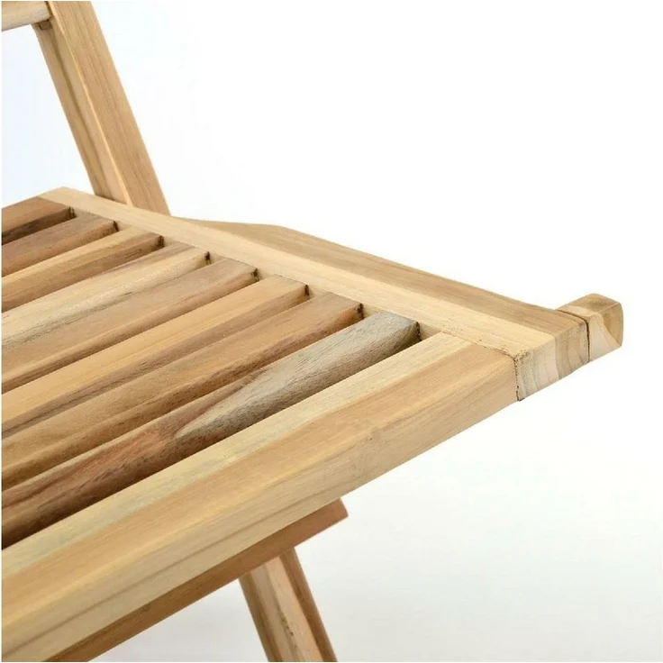 VCM Gartenstuhl Gartenstuhl klappbarer Klappstuhl Holz Teak – Bild 2