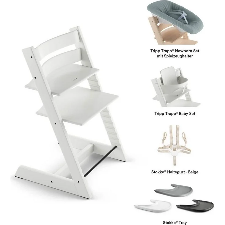 Stokke 'Tripp Trapp' Hochstuhl, white, höhenverstellbar, Buche massiv, bis 110 kg – Bild 3