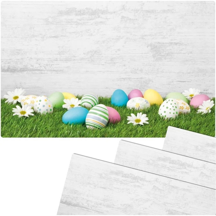 matches21 HOME & HOBBY Platzset Abwaschbare Tischsets 4er Set Ostern Gänseblümchen Blumen, (4-St), Platzsets als Tisch-Untersetzer und Tisch-Deko für Esstisch Teller – Bild 3