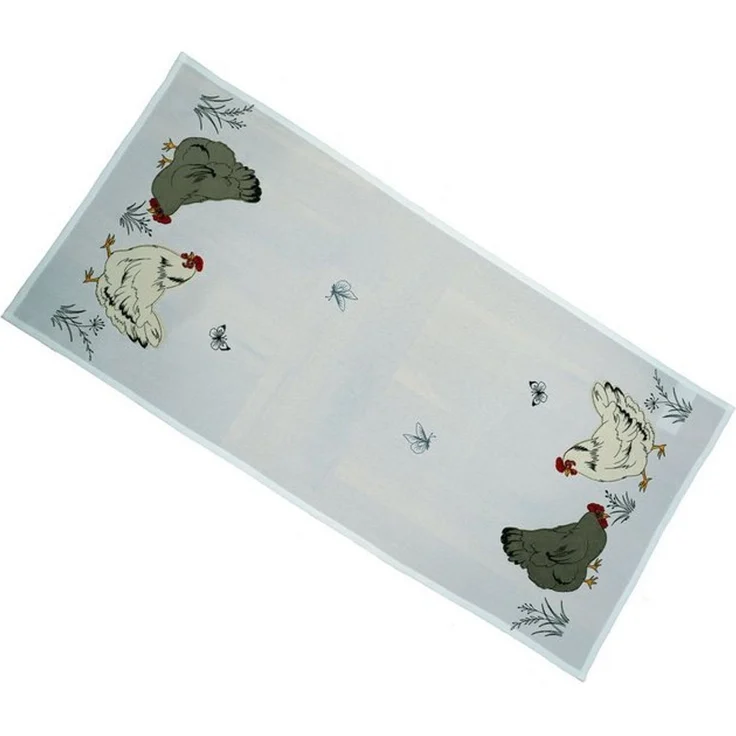 texpot Tischdecke Tischläufer Stickerei Hühner Schmetterlinge Ostern (1-tlg) – Bild 2