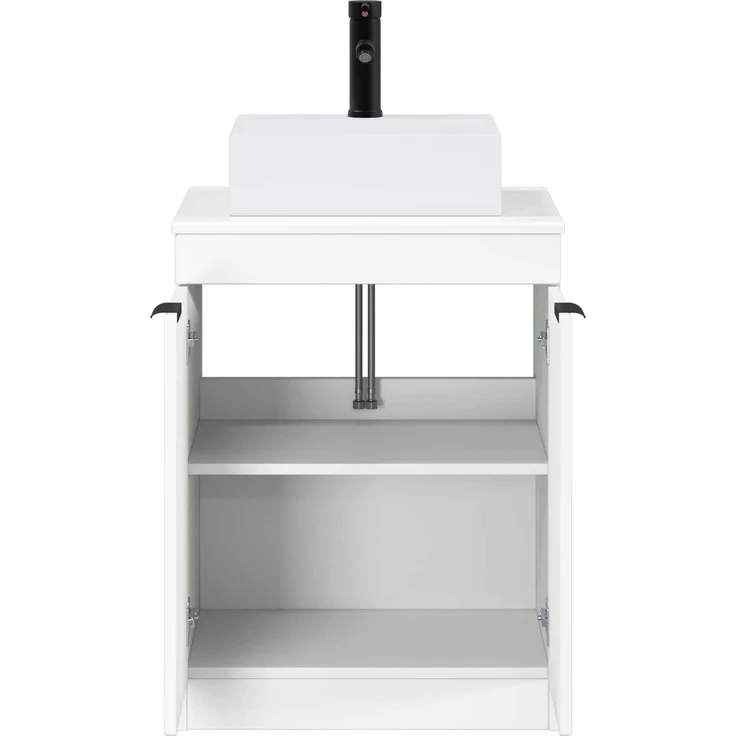 vidaXL Waschbeckenschrank Weiß 54 x 41 x 99,5 cm Holzwerkstoff 3404240 – Bild 3