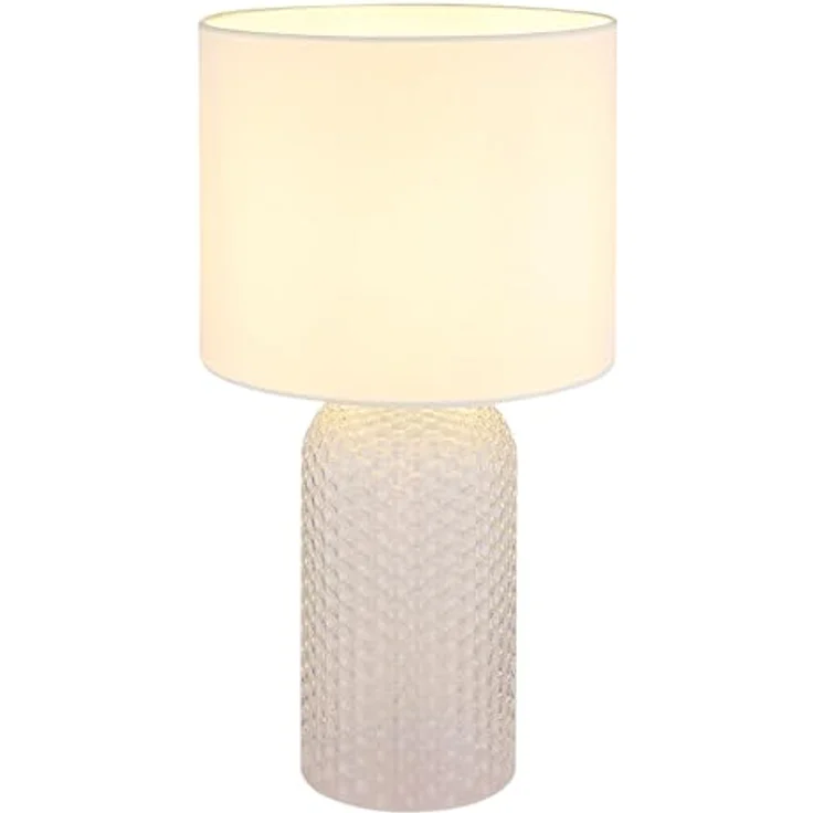 GLOBO LIGHTING Schreibtischlampe, Leuchtmittel inklusive, Warmweiß, Tischleuchte Tischlampe Nachttischleuchte Weiß Glas LED – Bild 2