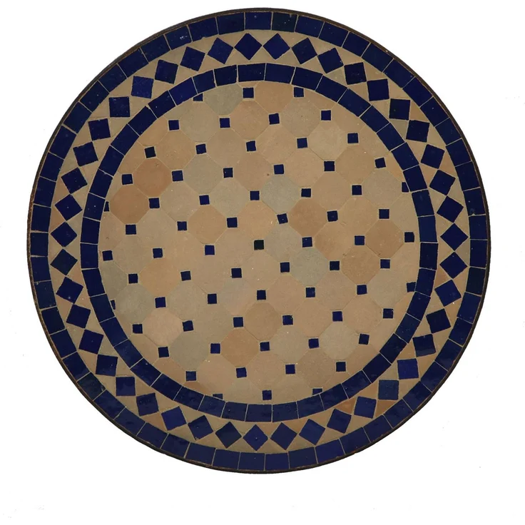 Mosaik-Beistelltisch Ø45 cm Blau-Raute – Bild 7
