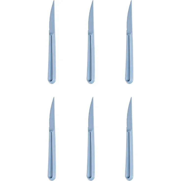 MICHELINO 6-teiliges Mehrweg Kunststoffbesteck-Set Serie Alythia Messer Blau