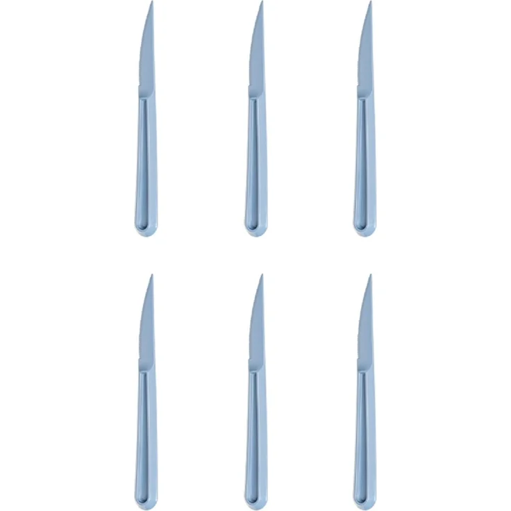 MICHELINO 6-teiliges Mehrweg Kunststoffbesteck-Set Serie Alythia Messer Blau