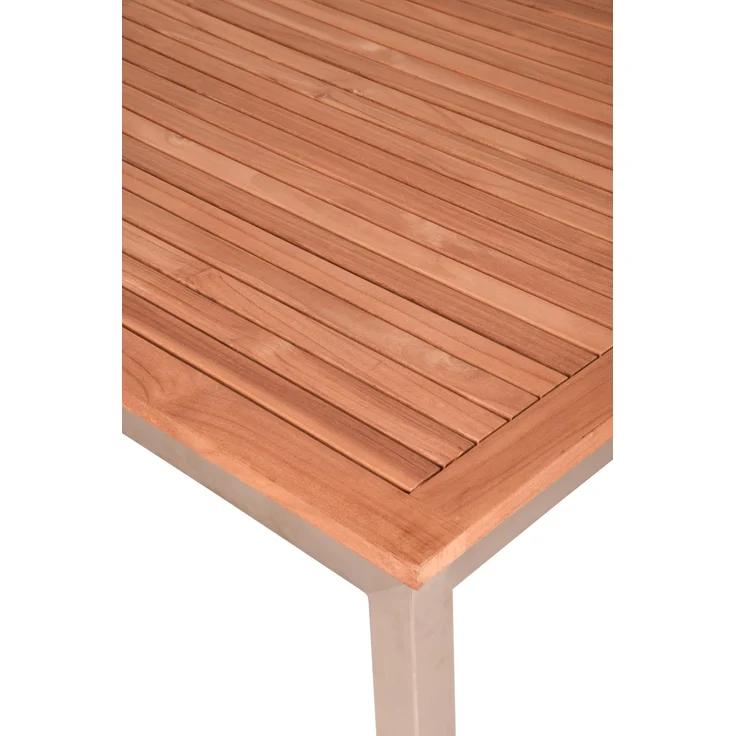 Gartentisch ELSA - Teak, Silber , 180x90x75cm | Terrassentisch Wetterfest Outdoor Tisch – Bild 4