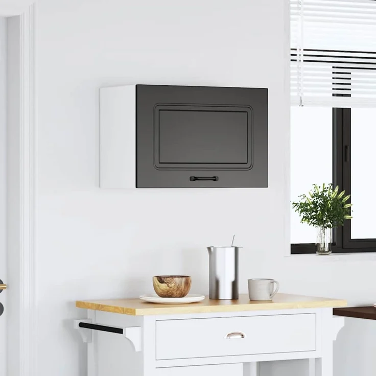 vidaXL Küchen-Hängeschrank Kalmar Schwarz Holzwerkstoff 853598 – Bild 3