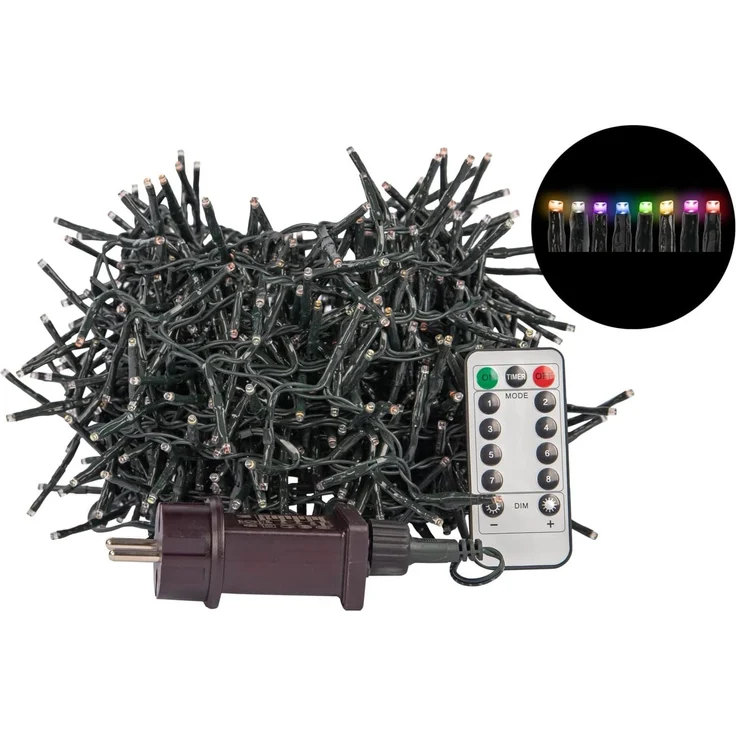 Idena 31109 - LED Lichterkette mit 800 LEDs in Bunt, für Außen & Innen, NewTec mit 8 Stunden Timer Funktion & Dimmer, inkl. Netzteil, ca. 17,8 m lang, Wohnzimmer, Partys, Weihnachten, Hochzeit – Bild 3