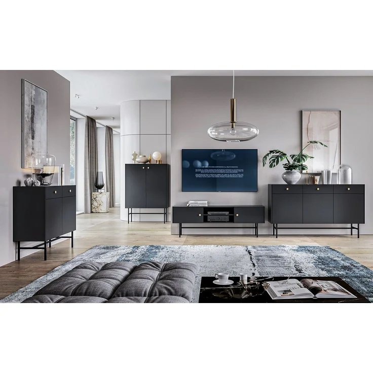 Selsey 'Divenos' Sideboard 2-türig, schwarz, ca. 89 x 104 x 39 cm – Bild 6