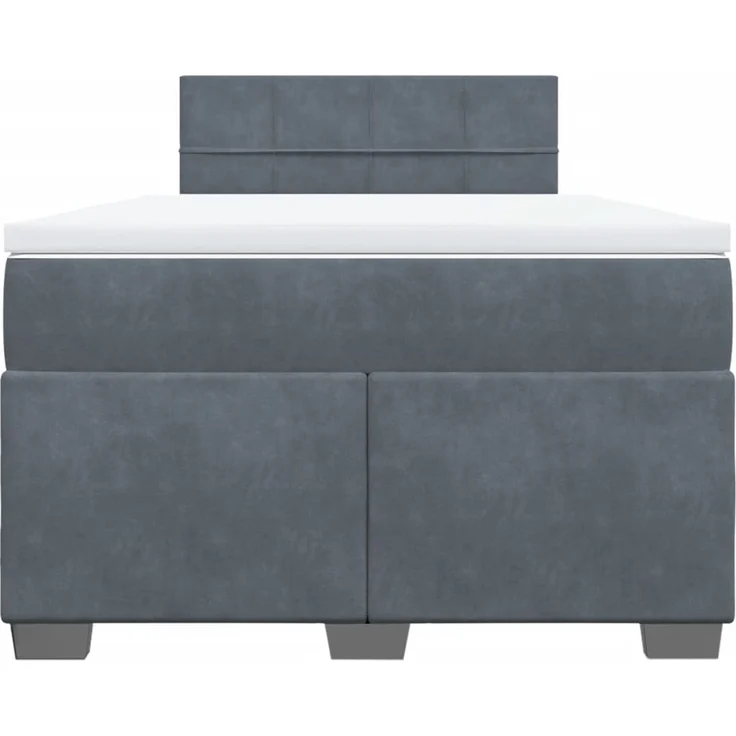 vidaXL Boxspringbett mit Matratze Dunkelgrau 120x200 cm Samt 3286283 – Bild 4