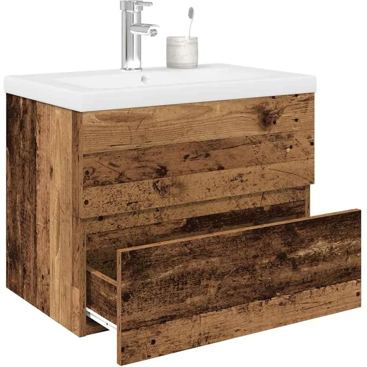 vidaXL Waschbeckenunterschrank mit Einbaubecken und Wasserhahn 3328931