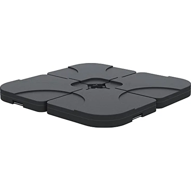 Outsunny Sonnenschirmständer, 4-teilig, Schwarz, Kunststoff, 50x50 cm, mit befüllbaren Gewichten für sicheren Stand