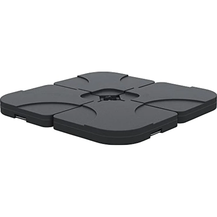 Outsunny Sonnenschirmständer, 4-teilig, Schwarz, Kunststoff, 50x50 cm, mit befüllbaren Gewichten für sicheren Stand – Bild 1