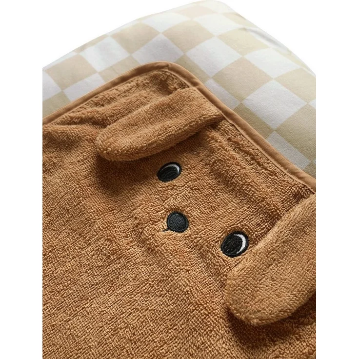 VERTBAUDET Achille Wickelauflage, kariert, Beige, 72x49 cm – Bild 1