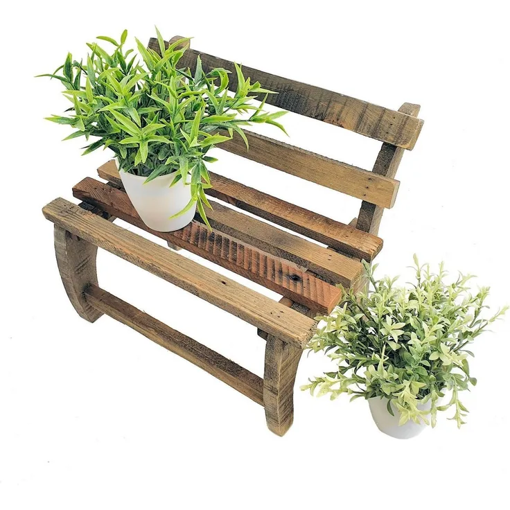 Spetebo Blumenbank Holz Deko Blumenbank - 32 x 27 cm (Stück, 1 St, Blumenbank aus Holz), Bank aus altem Holz