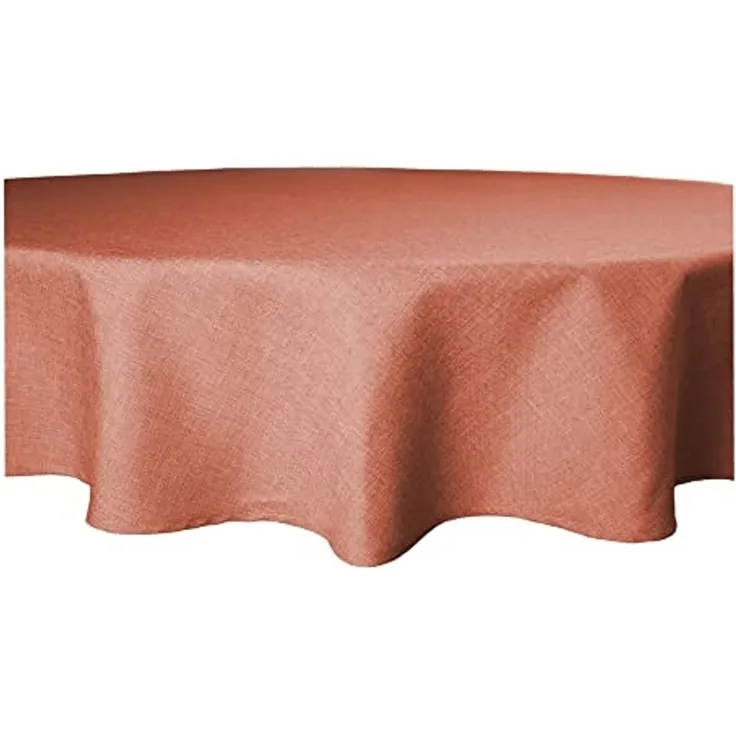 Haus und Deko Tischdecke Tischdecke rund 140 cm Ø beschichtet Leinenoptik wasserabweisend (1-tlg)