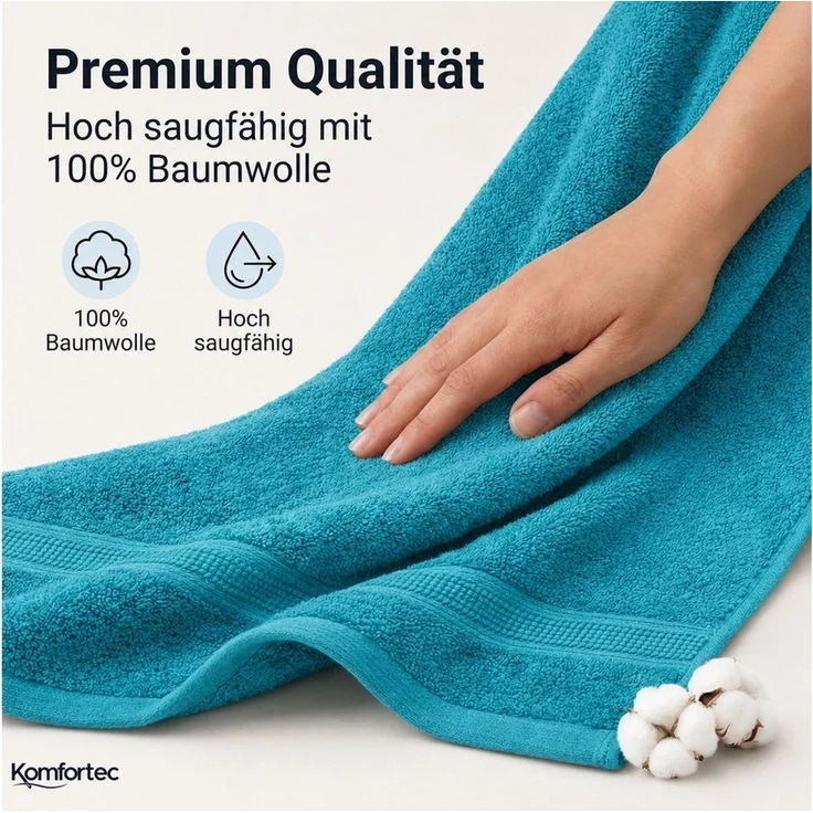 Komfortec Gästehandtücher Set aus 100% Baumwolle, (12-St) – Bild 2