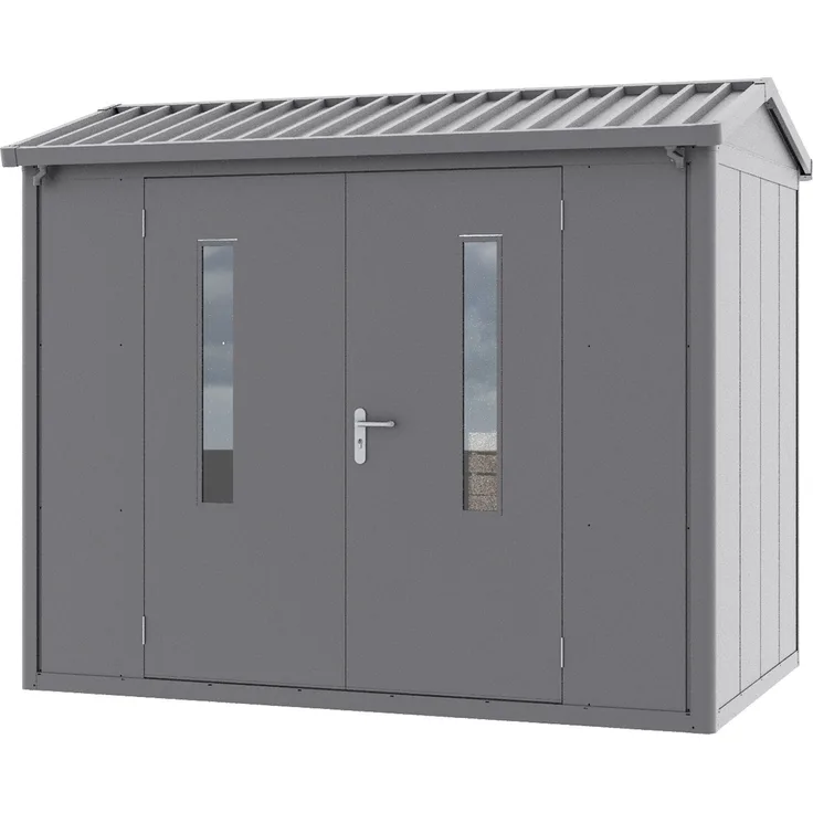 GFP Primeyard Gerätehaus Metall Gartenhaus 263x180x231 cm Geräteschuppen Satteldach anthrazit