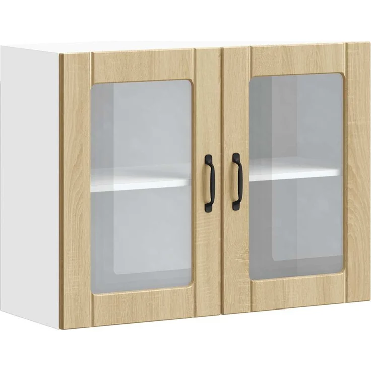 vidaXL Küchen-Hängeschrank mit Glastür Lucca Sonoma-Eiche Holzwerkstoff 853850 – Bild 2