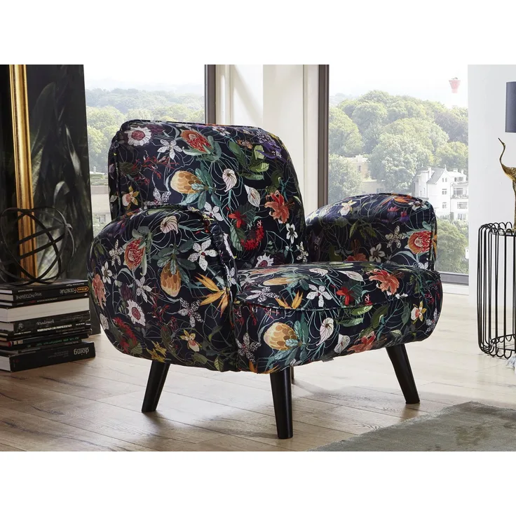 Atlantic Home Collection BEN, Sessel, Samt, Blumenmuster