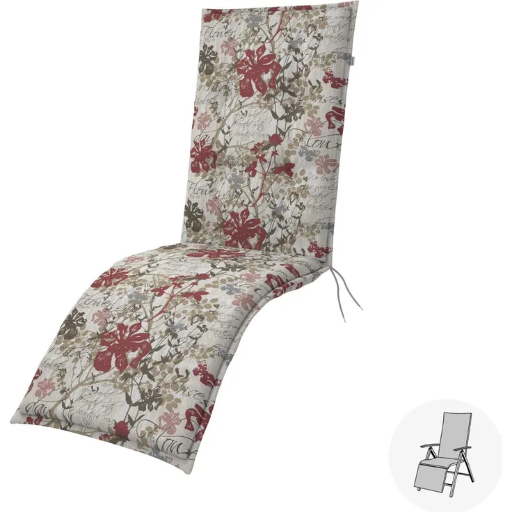 Doppler Sitzauflage "Living" Relax, blumen, für Relaxliege (170 x 48 x 6 cm)