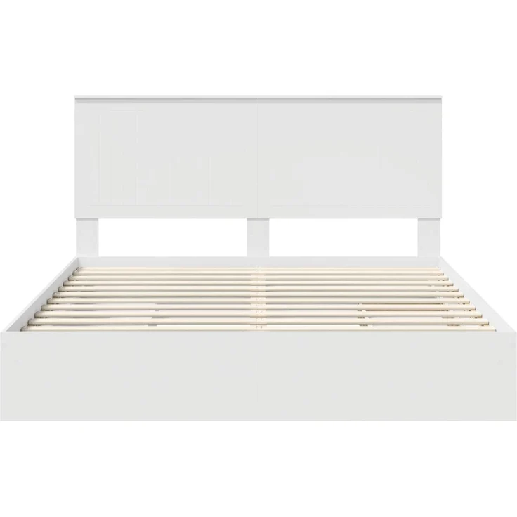 vidaXL Aufbewahrungsbett mit Kopfteil Weiß 160 x 200 cm Holzwerkstoff 3411187 – Bild 7