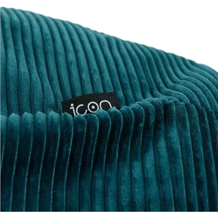 Icon Dalton XXL Sitzsack Cord mit Hocker, Blaugrün, Gaming Sitzsack Erwachsene mit Füllung, Bean Bag, Cord Sessel, Lounge Sessel, Lounge Stuhl, Schlafzimmer, Wohnzimmer, Wohnzimmer Möbel – Bild 7