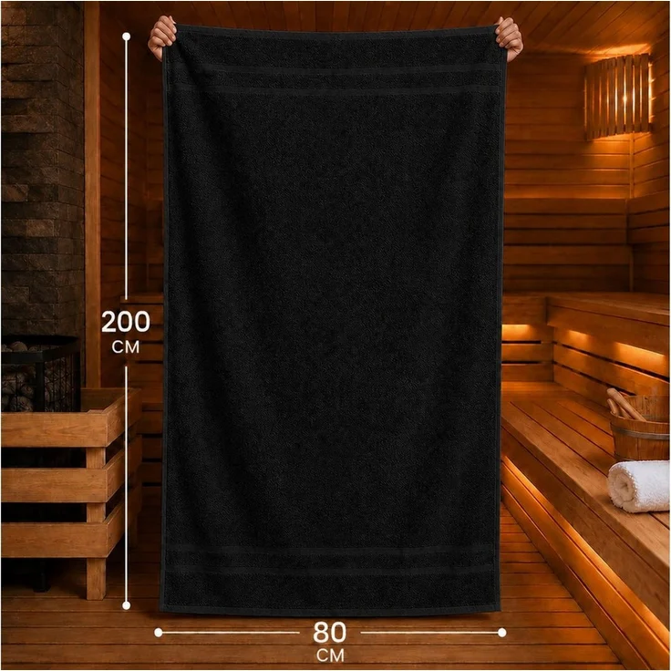 Komfortec Saunatuch 2er Set extra Große - Premium Badetuch - 80x200 XXL, Frottee (2-St), extra Große, 100% Baumwolle, Weich, Schnelltrocknend – Bild 2
