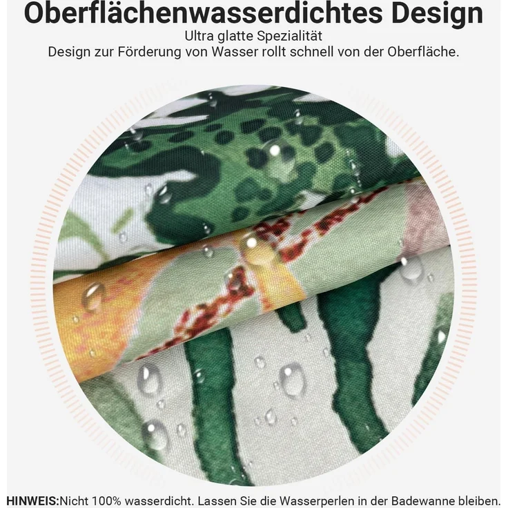 Duschvorhang 240x200cm Meeresschildkröte Antischimmel Textil Ösen Badewanne – Bild 3