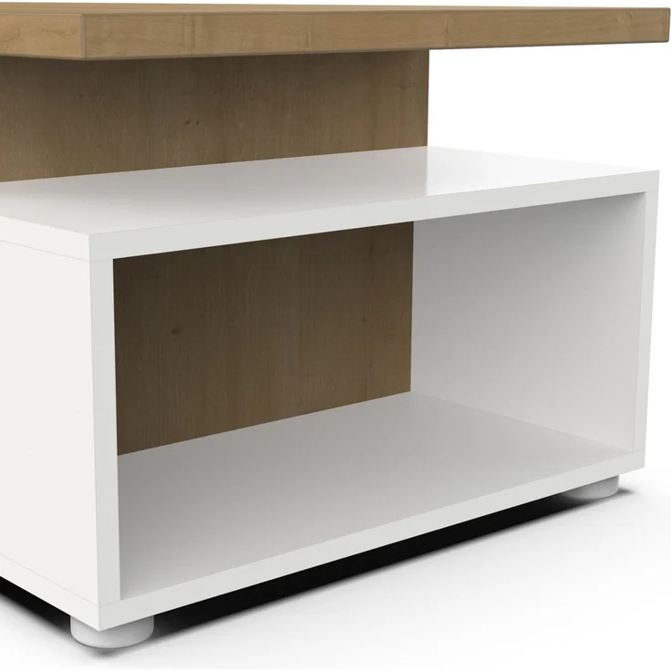 Calicosy 'ACCESS' Couchtisch 3 Nischen Eiche-Dekor und Weiß matt L91,8 cm - Helles Holz – Bild 6