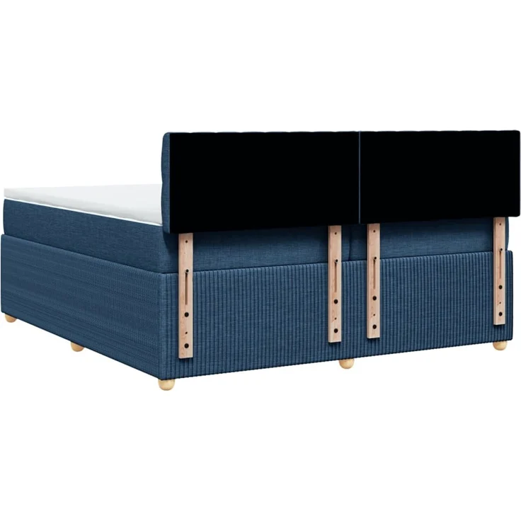 vidaXL Boxspringbett mit Matratze Blau 200x200 cm Stoff 3287576 – Bild 6